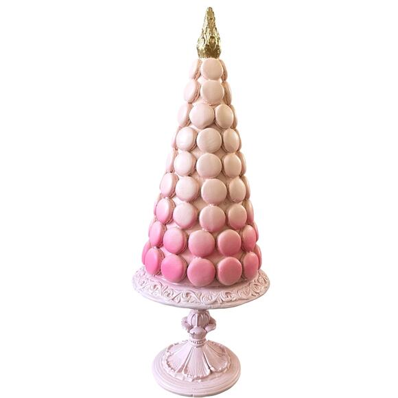 Peppermint Square Pink Ombre Macaron Tree 18in Resin Chic Holiday Decor NEW - Picture 3 of 11